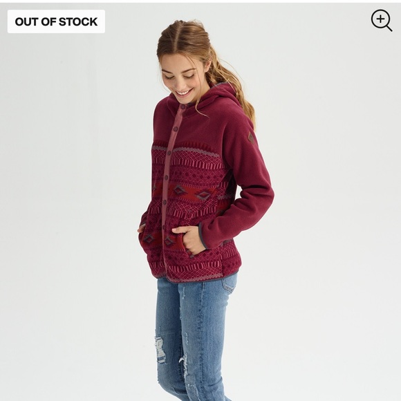 Women’s Burton hearth snap up fleece jacket - Picture 5 of 7